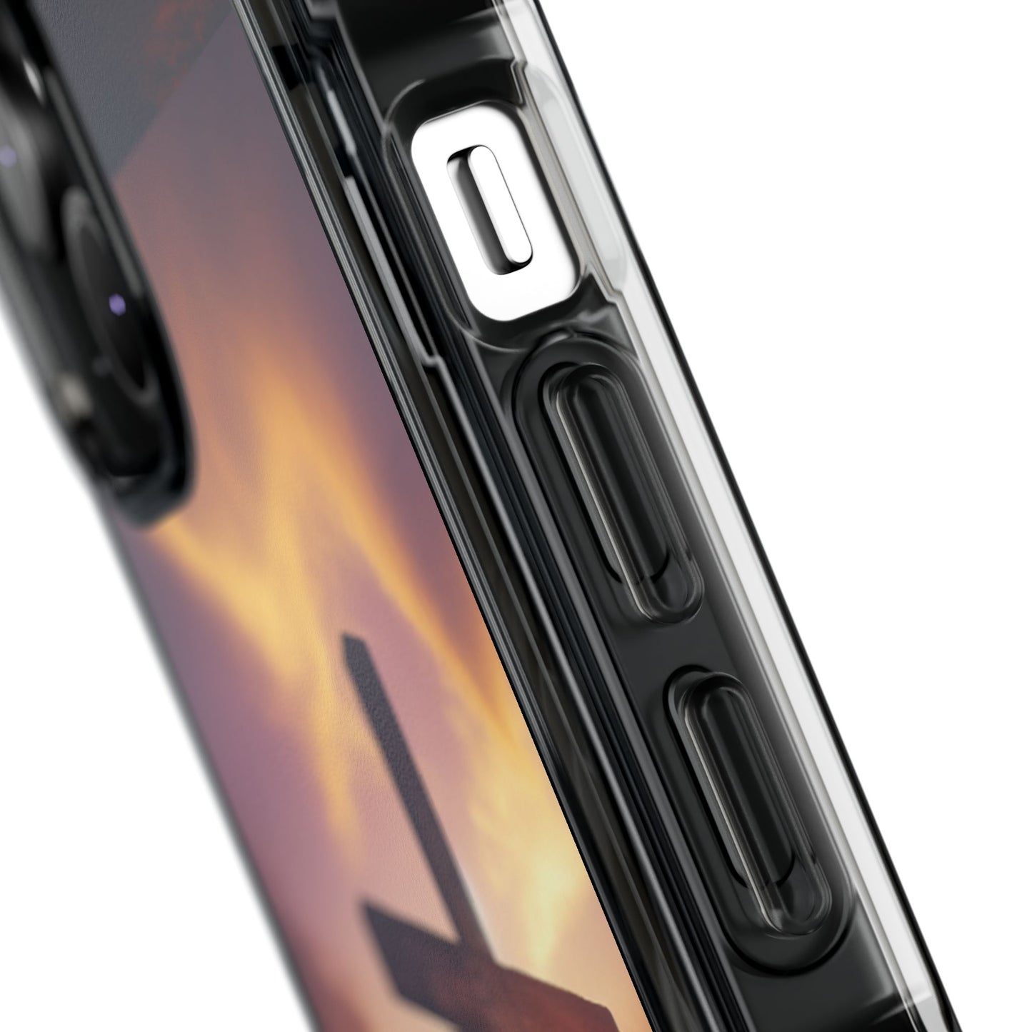 Sunset Cross Magnetic Clear Impact Case - Faith-Inspired Phone Protection