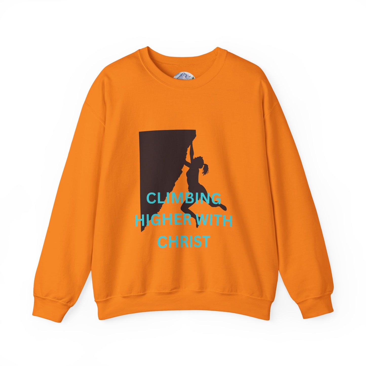 Crewneck Sweatshirt - Rock Climbing 'Climbing Higher with Christ'