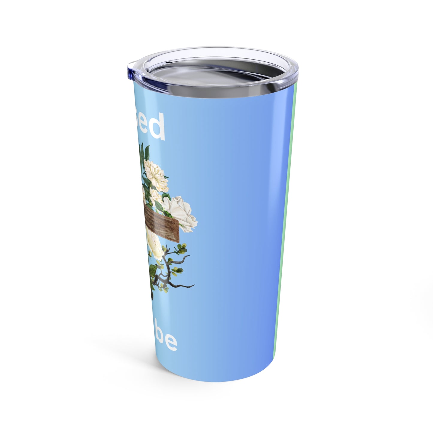 Blessed Be Floral Cross 20oz Tumbler - Inspirational Travel Mug for Faith and Everyday Moments