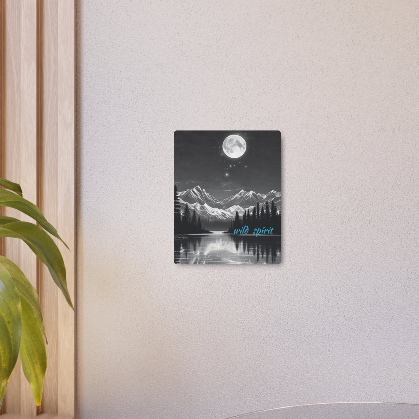 Metal Art Sign Moon and Stars Reflection Design