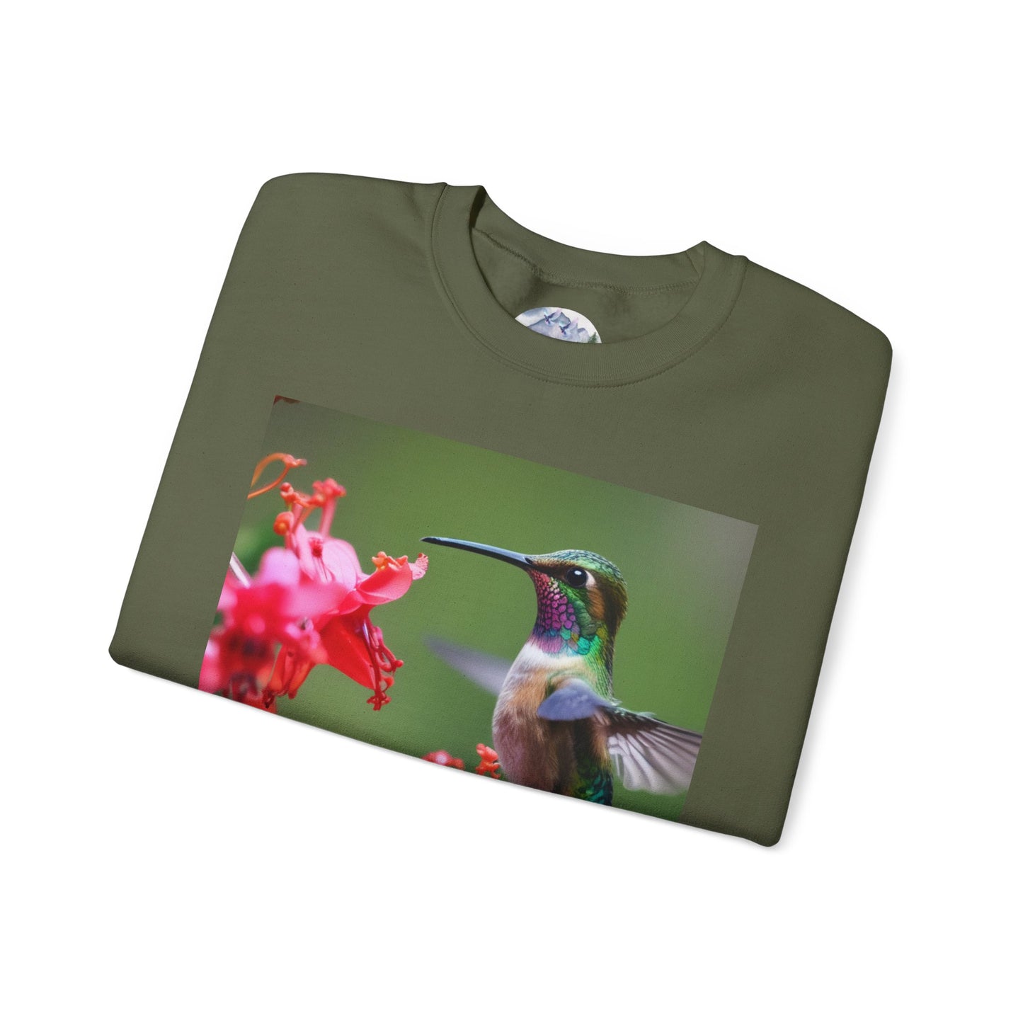 Fly free hummingbird & floral crewneck sweatshirt