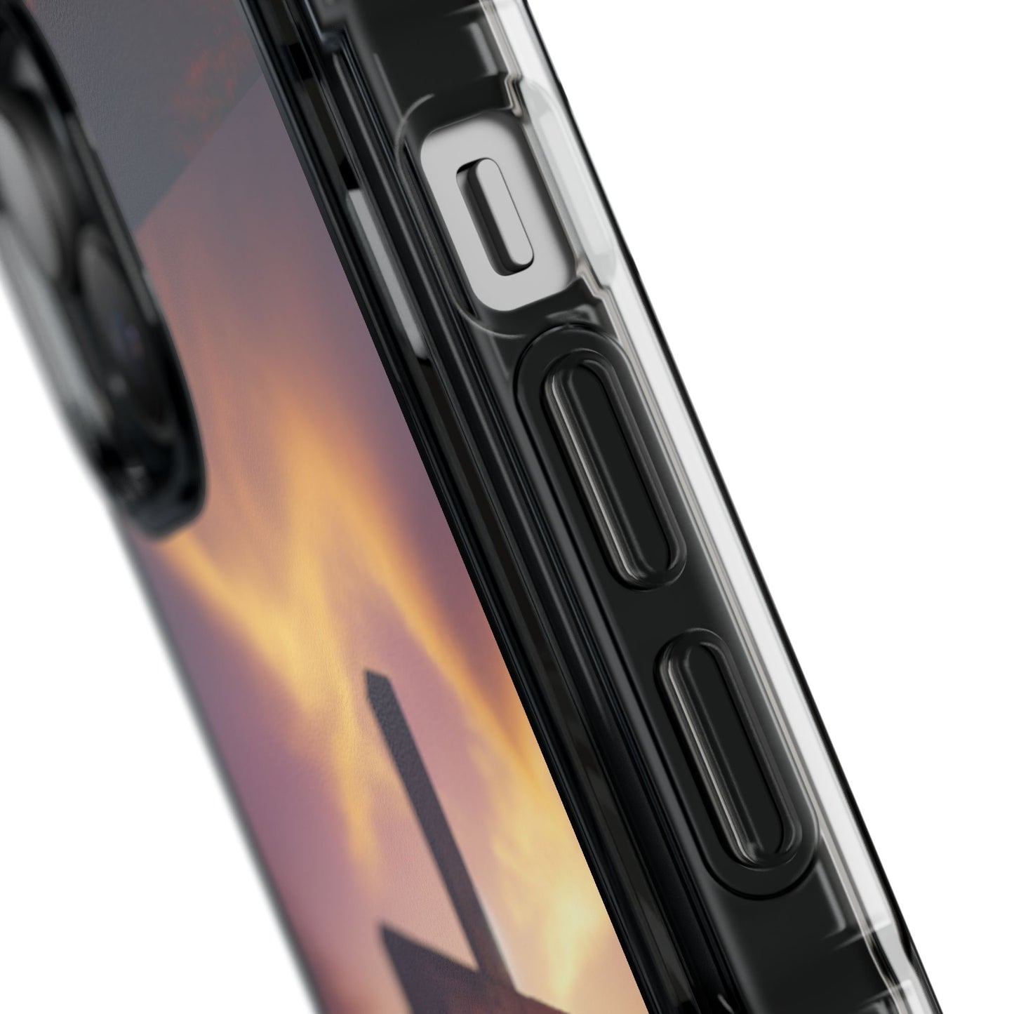 Sunset Cross Magnetic Clear Impact Case - Faith-Inspired Phone Protection