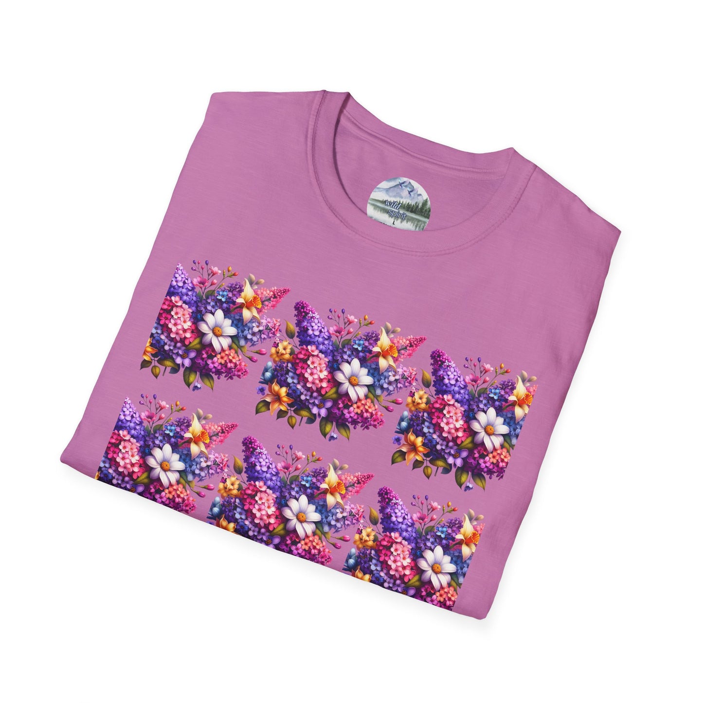 Floral Pattern Unisex Softstyle T-Shirt - Vibrant Spring Design