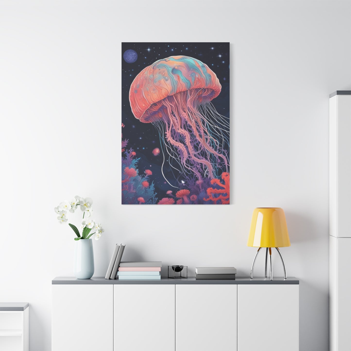 Canvas Print - Night Sky Jellyfish Painting