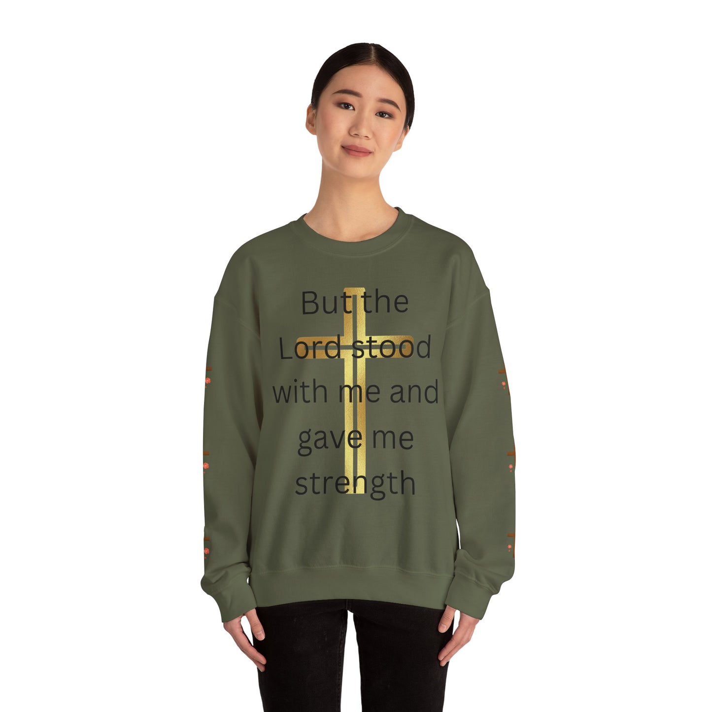 Golden Cross Unisex Sweatshirt - But The Lord Stood With Me