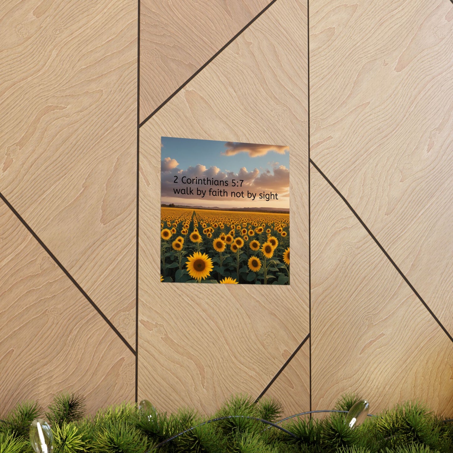 Inspiring Faith Wall Art, Sunflower Poster, Inspirational Home Decor, Christian Gift, Motivational Print