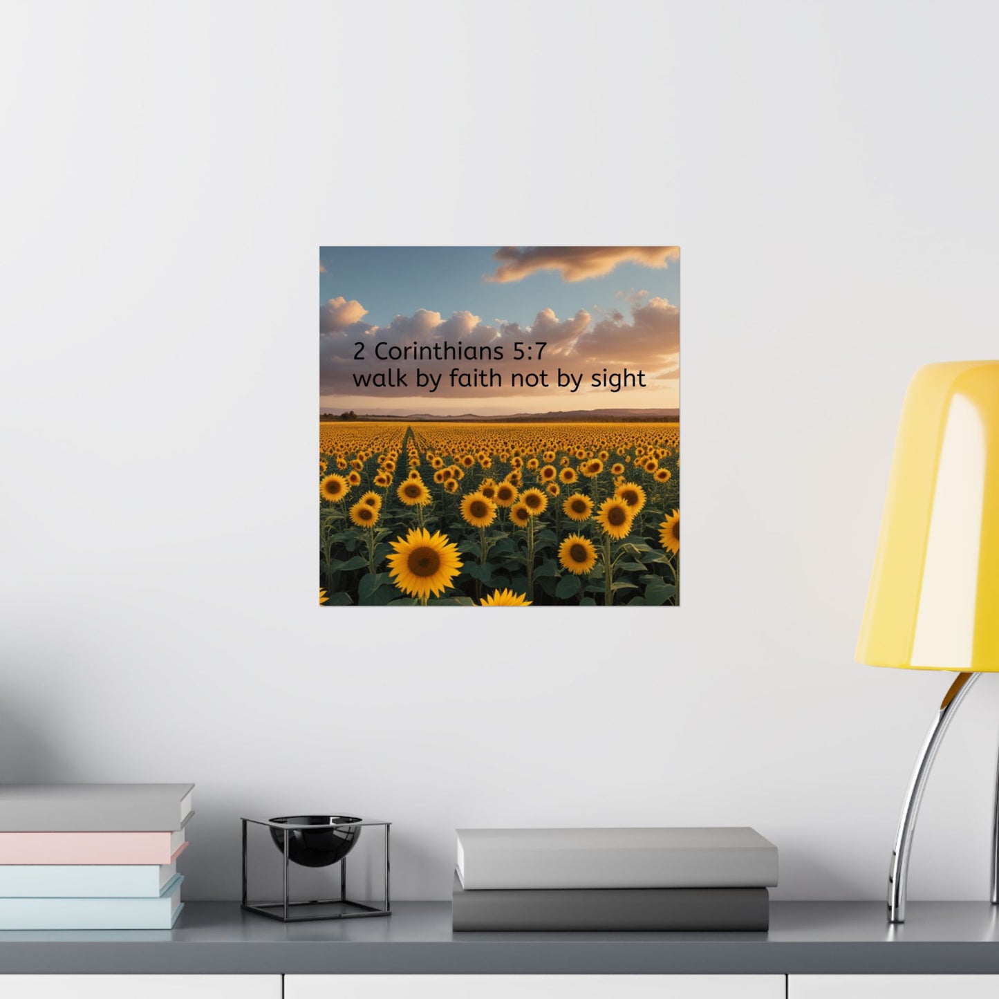 Inspiring Faith Wall Art, Sunflower Poster, Inspirational Home Decor, Christian Gift, Motivational Print