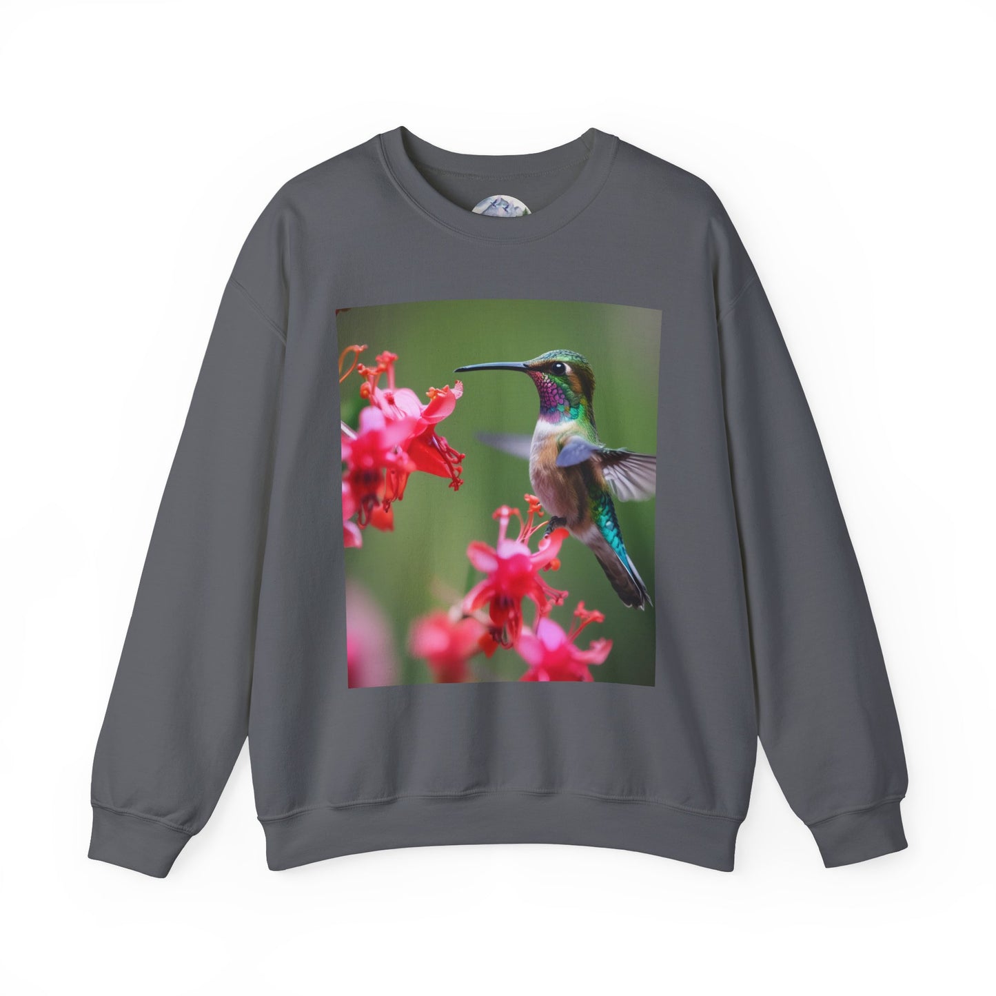 Fly free hummingbird & floral crewneck sweatshirt