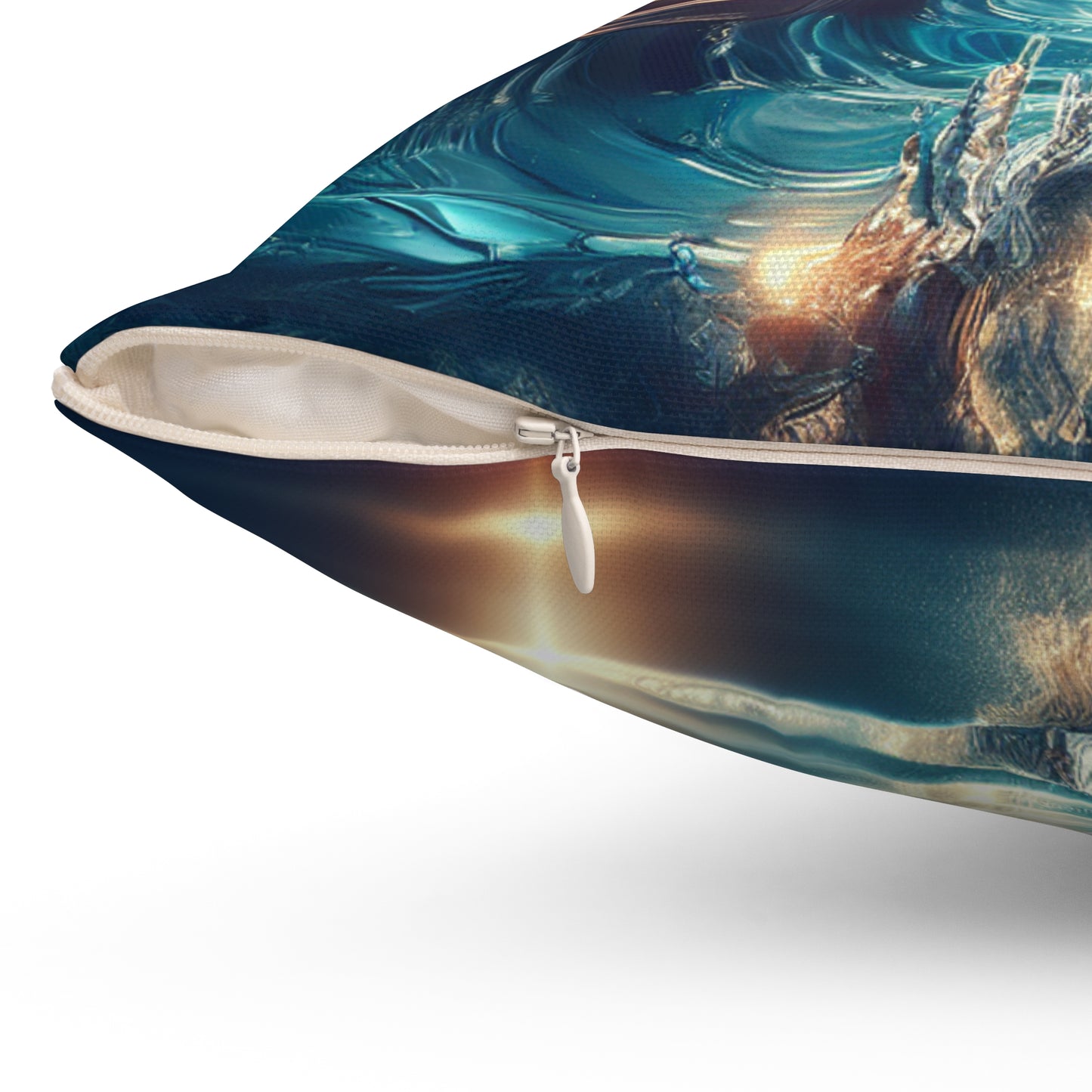 Ocean Wave Art Pillow for Beach Lovers - Decorative Cushion with Serene Sea Vibes