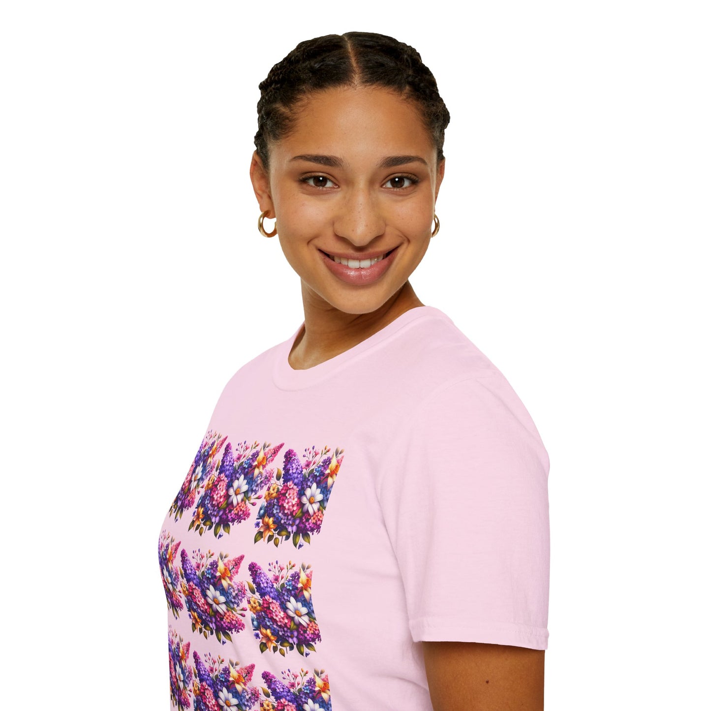 Floral Pattern Unisex Softstyle T-Shirt - Vibrant Spring Design