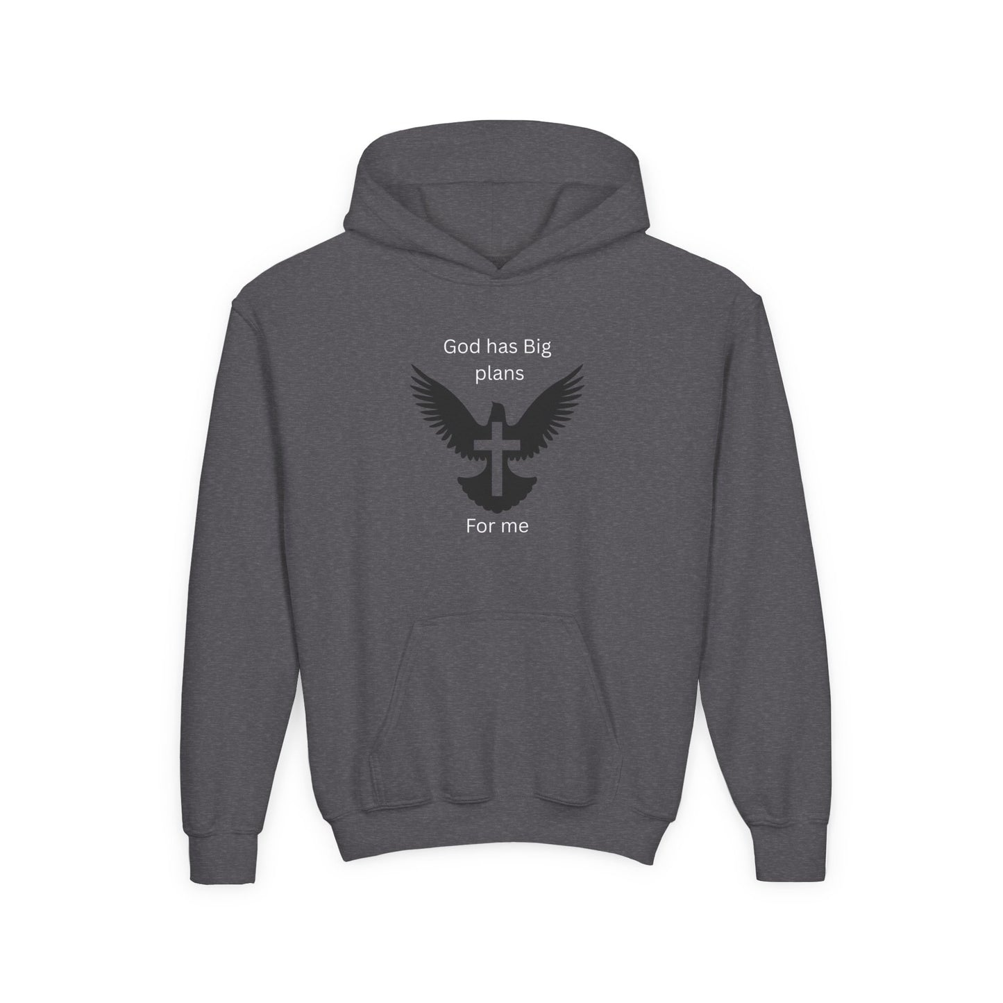 Inspirational Youth Hoodie - God Has Big Plans Design with Wings