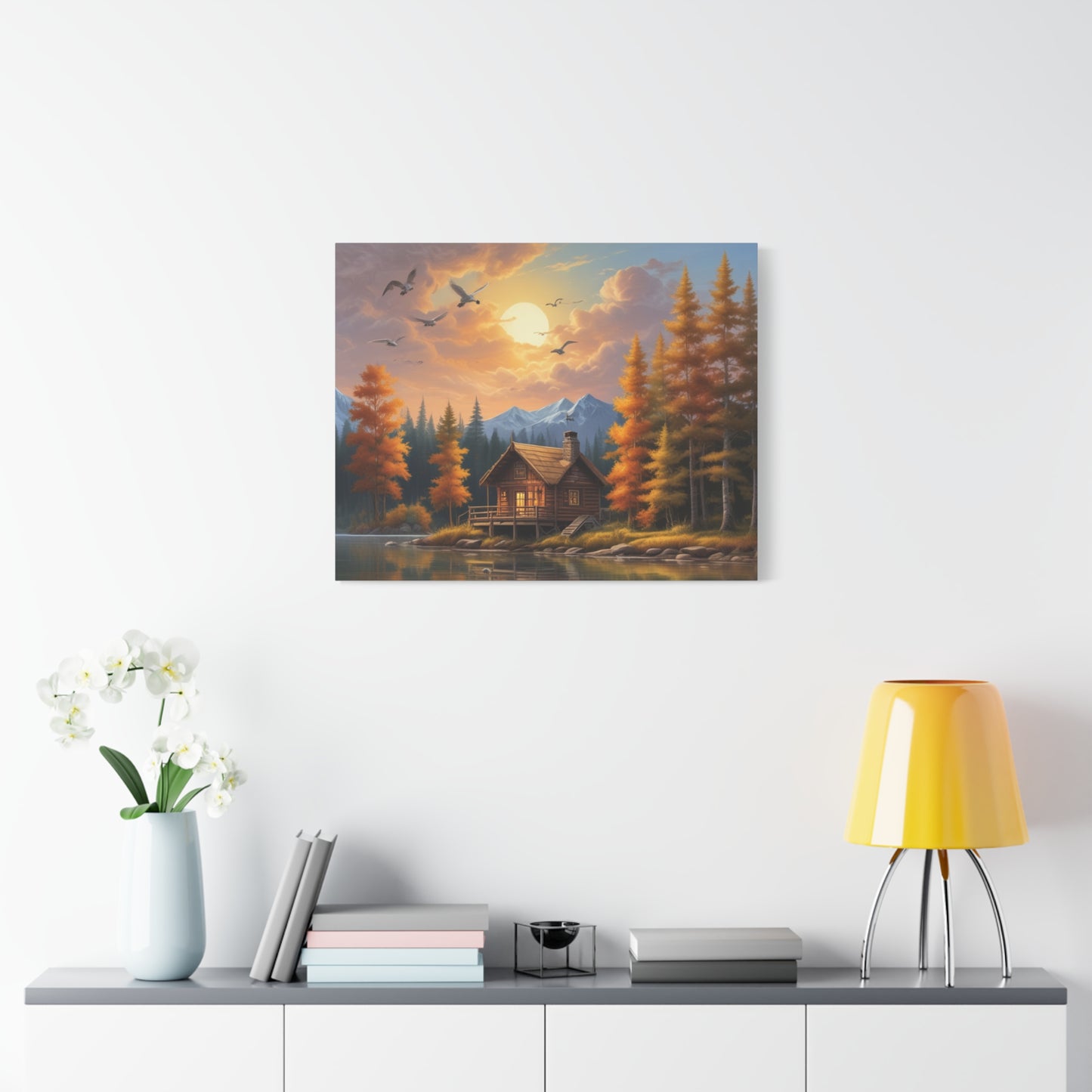Canvas Wall Art Cabin by the Lake