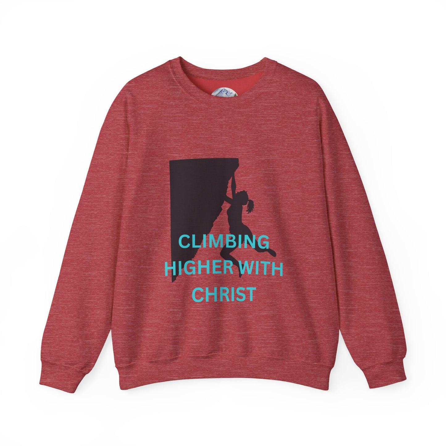 Crewneck Sweatshirt - Rock Climbing 'Climbing Higher with Christ'