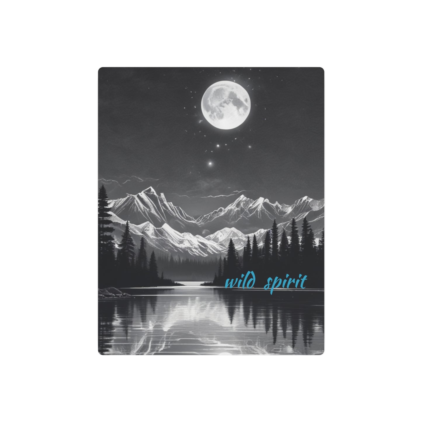 Metal Art Sign Moon and Stars Reflection Design