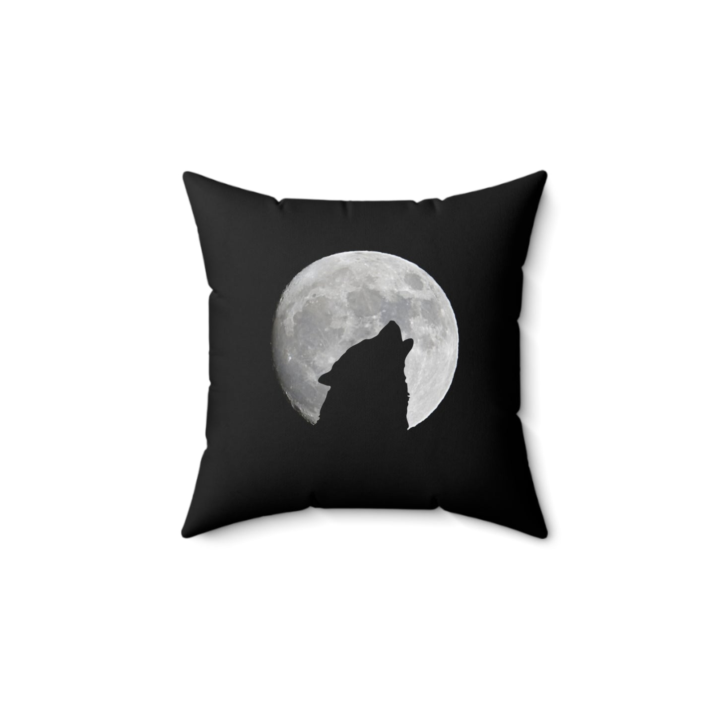 Howling Wolf Moon Square Pillow - Cozy Home Decor for Animal Lovers