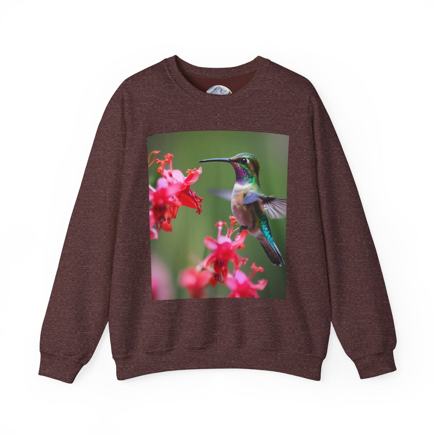 Fly free hummingbird & floral crewneck sweatshirt