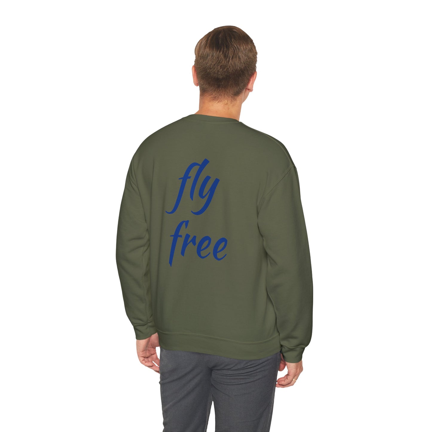 Fly free hummingbird & floral crewneck sweatshirt