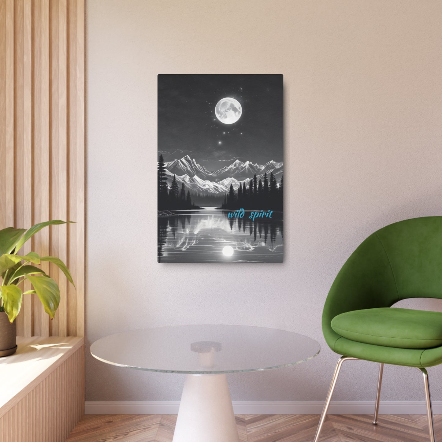 Metal Art Sign Moon and Stars Reflection Design