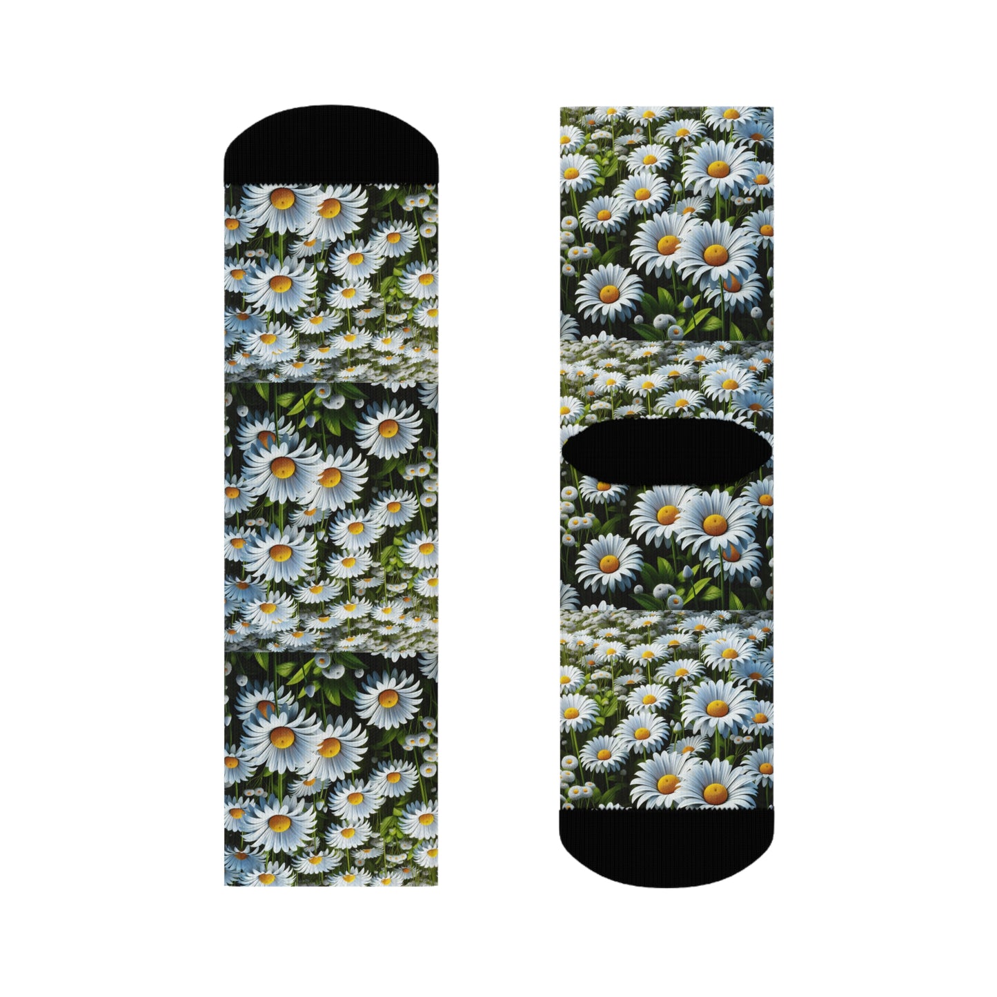 Floral Crew Socks - Whimsical Daisy Design for Everyday Wear