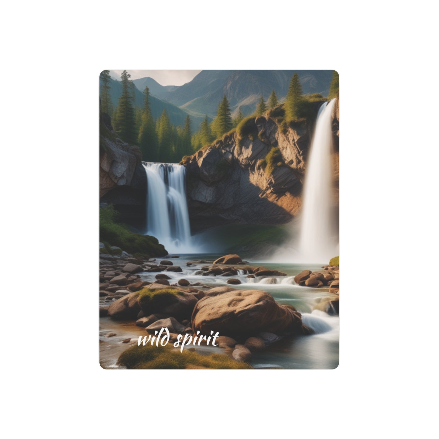 Metal Art Sign - Mountain Forest Waterfall Creek Design
