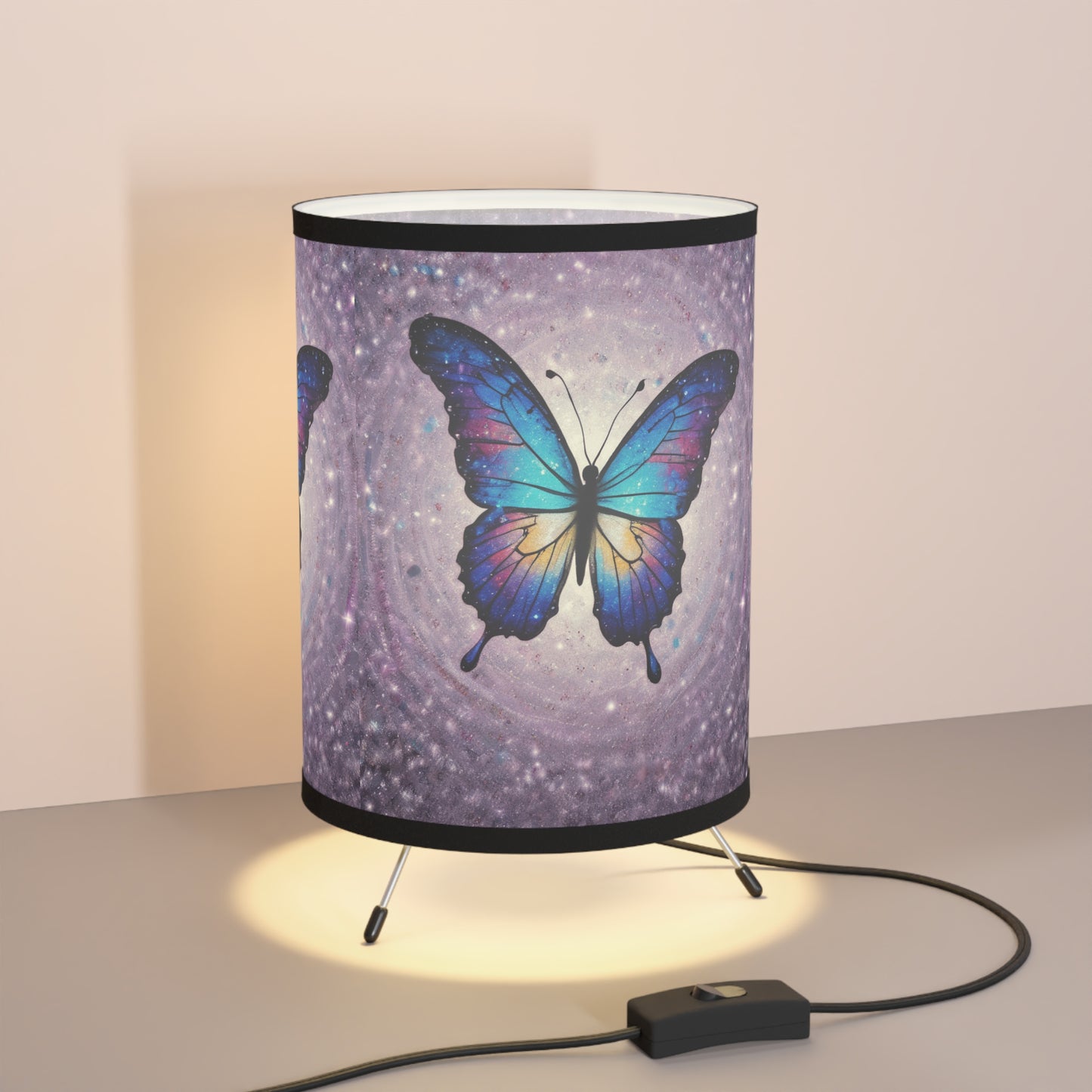 Tripod Lamp - Glitter Butterfly Design
