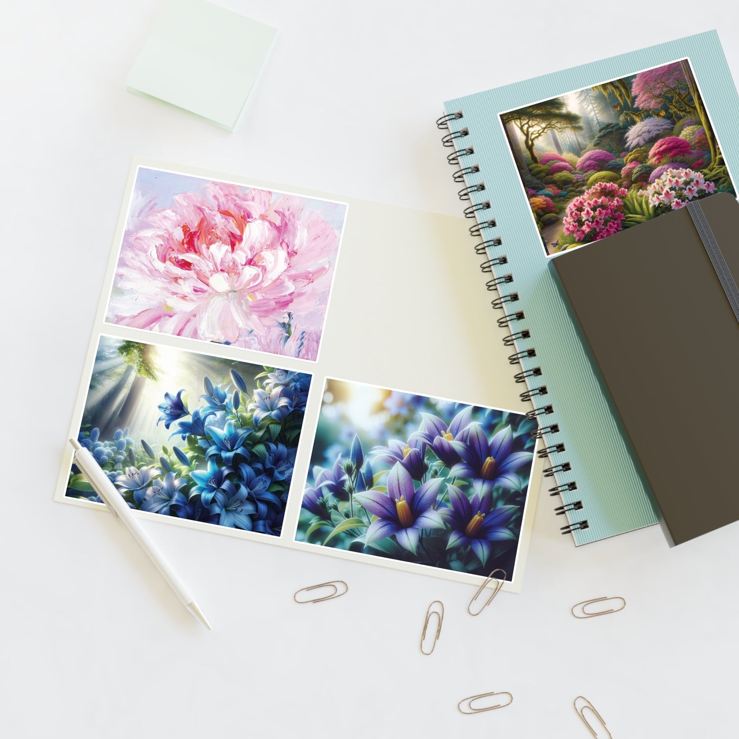 Vibrant Floral Sticker Sheets for Creative Decorating, Scrapbooking, Gift Wrapping, Journaling, Home Office Organization