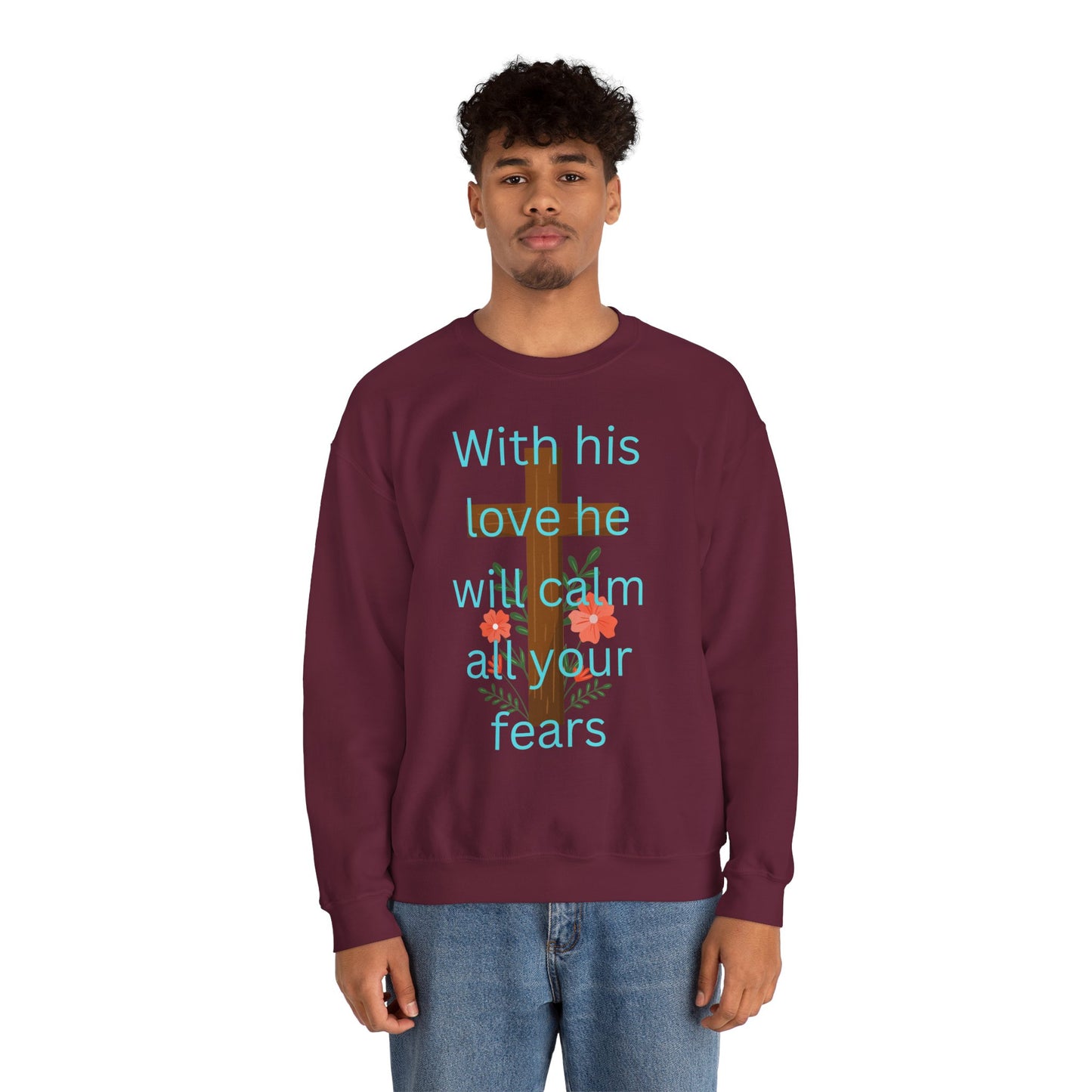 Christian Cross Floral Unisex Sweatshirt