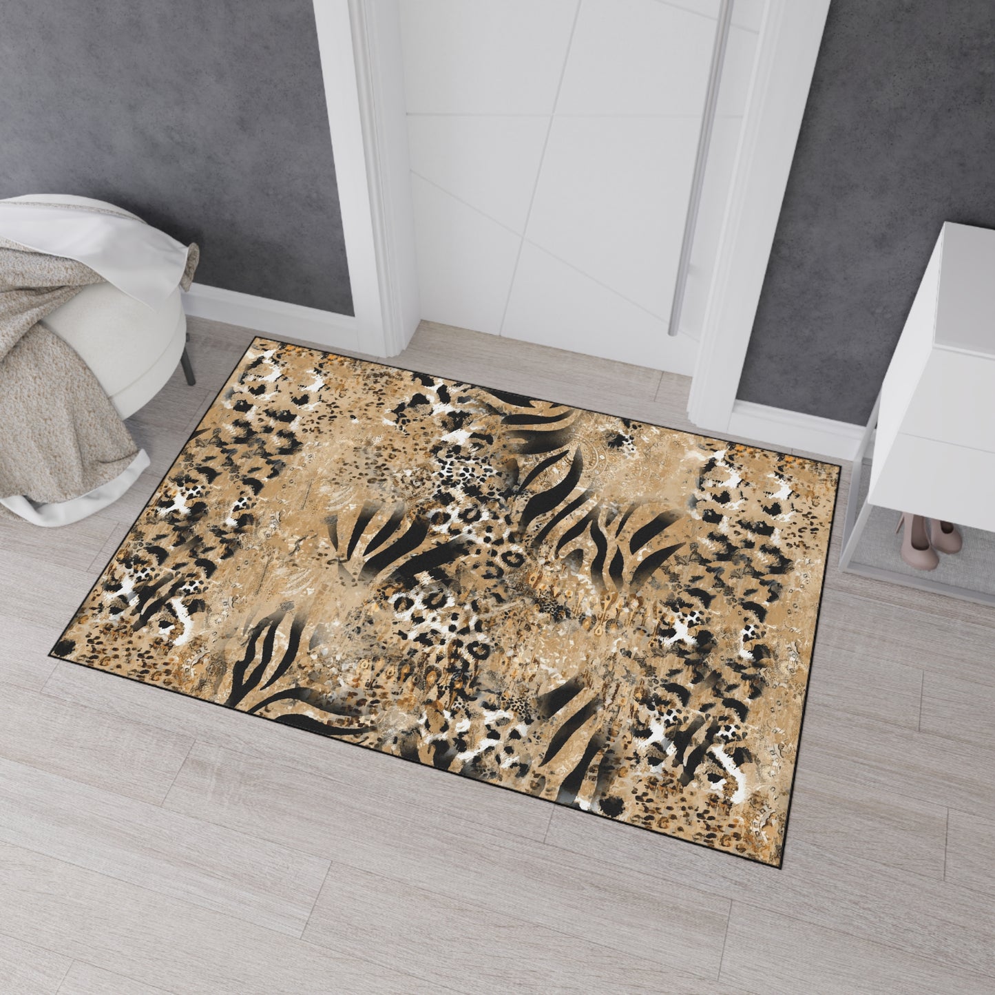 Stylish Zebra Pattern Heavy Duty Floor Mat - Perfect for Home Decor & Outdoor Use
