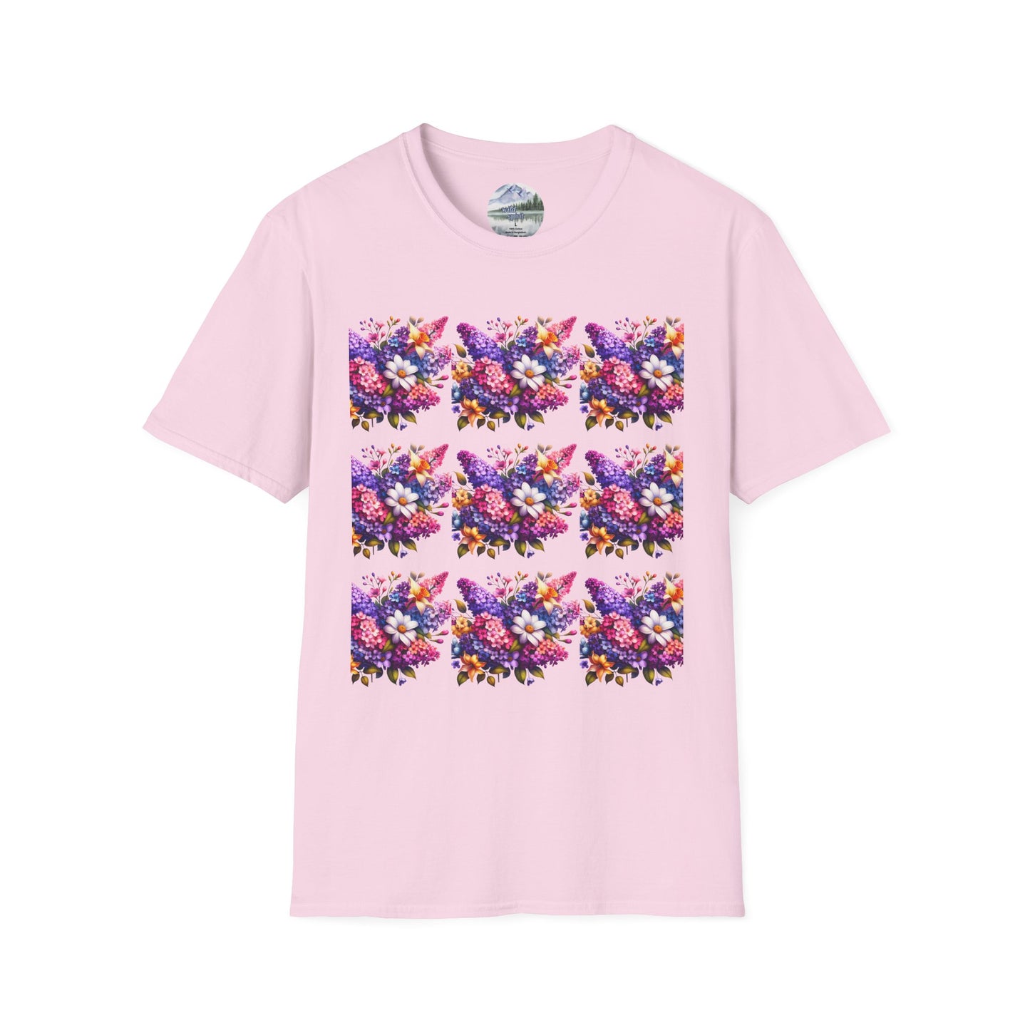 Floral Pattern Unisex Softstyle T-Shirt - Vibrant Spring Design