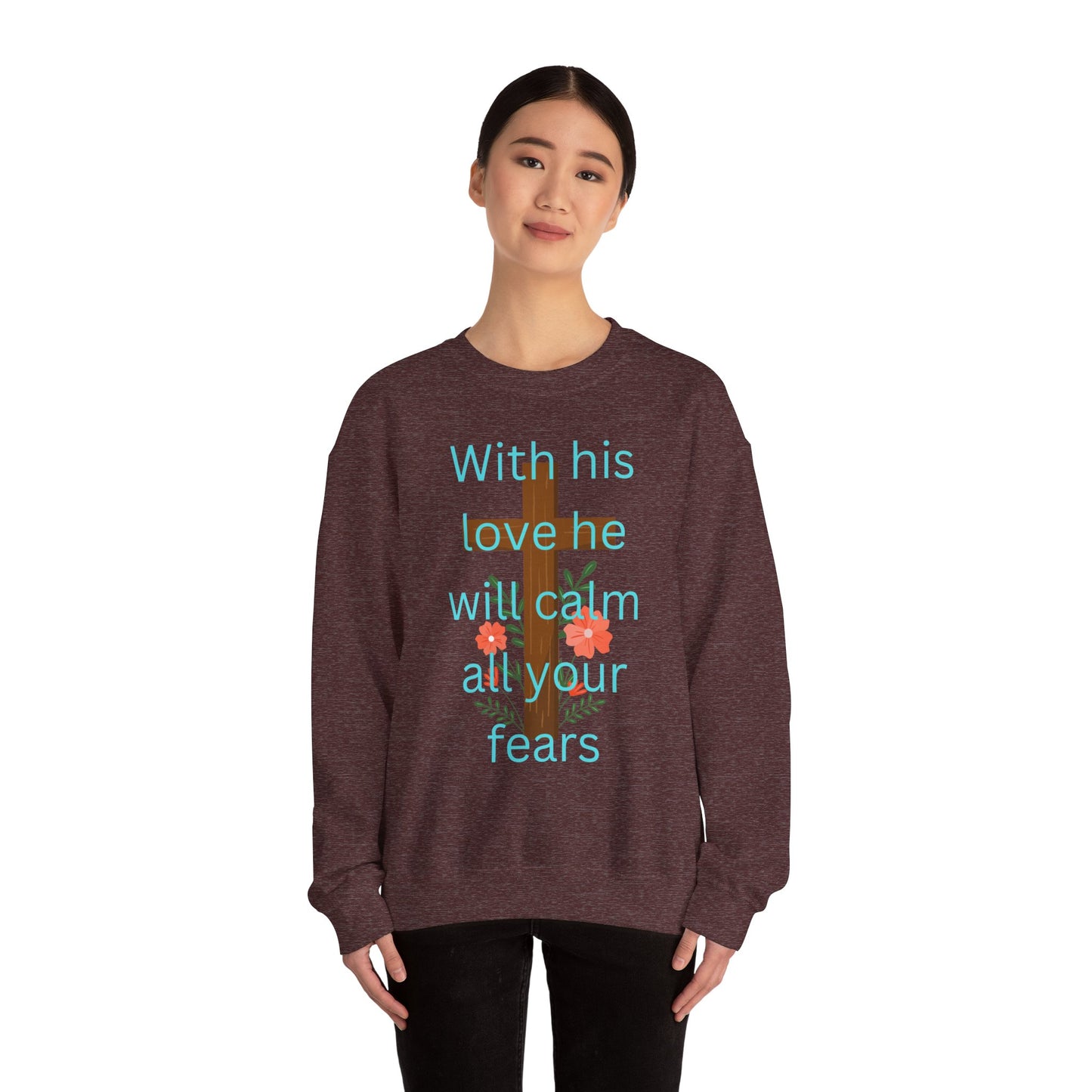 Christian Cross Floral Unisex Sweatshirt