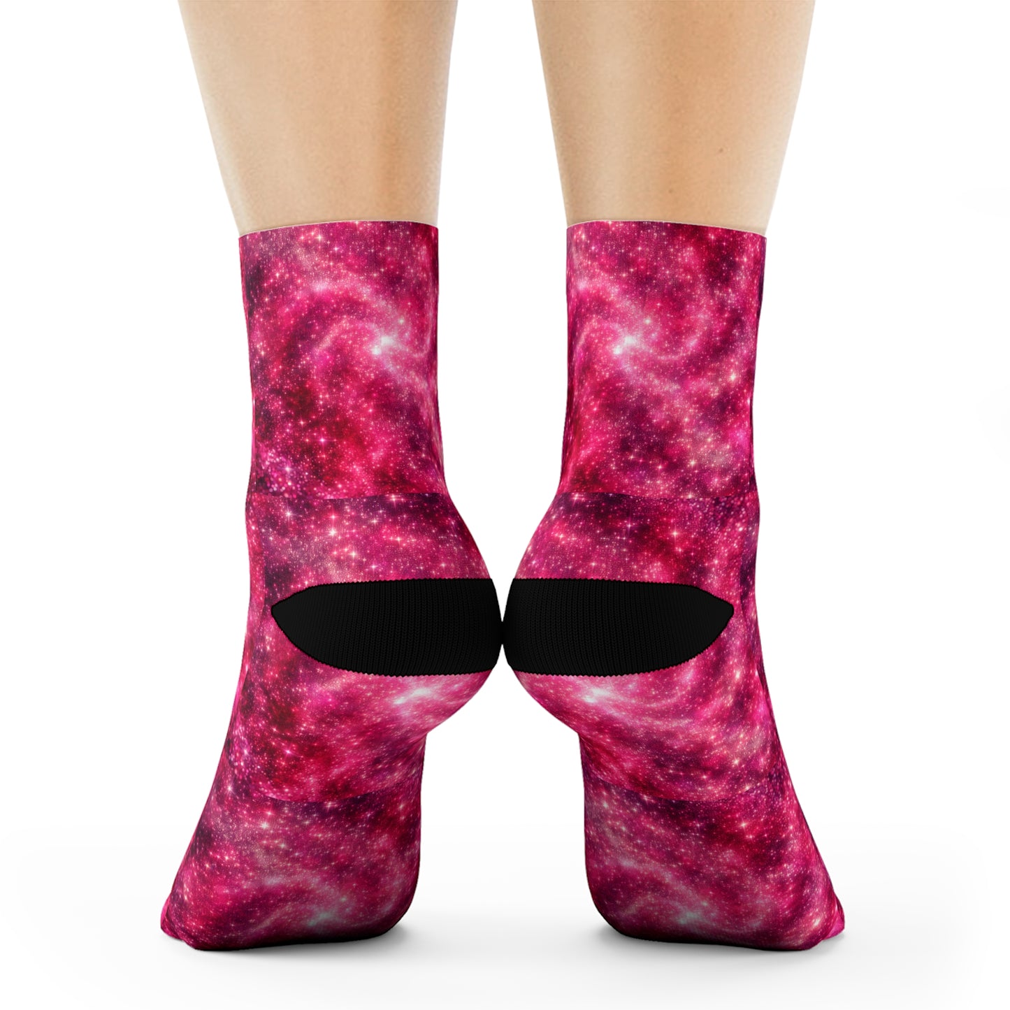 Cosmic Swirl Crew Socks - Vibrant Galaxy Design for Space Lovers