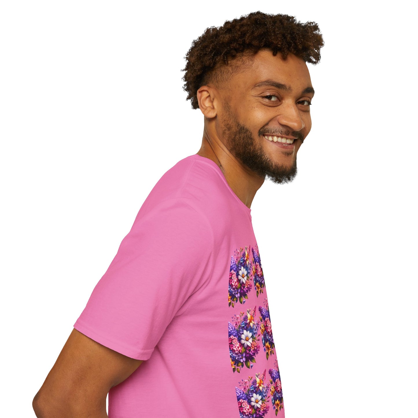 Floral Pattern Unisex Softstyle T-Shirt - Vibrant Spring Design