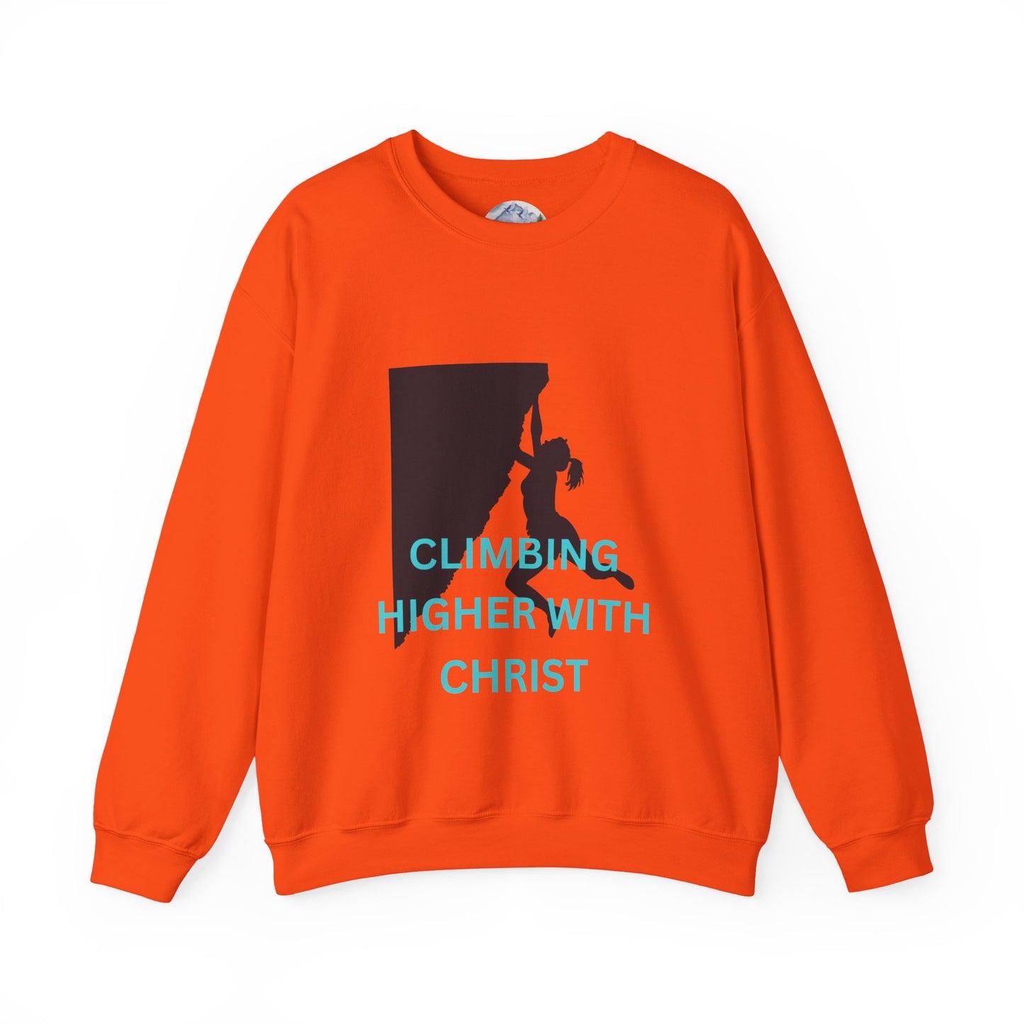 Crewneck Sweatshirt - Rock Climbing 'Climbing Higher with Christ'
