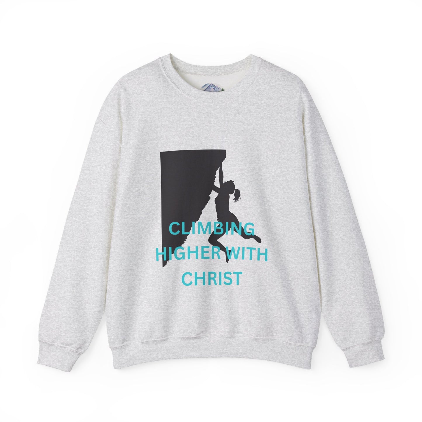 Crewneck Sweatshirt - Rock Climbing 'Climbing Higher with Christ'