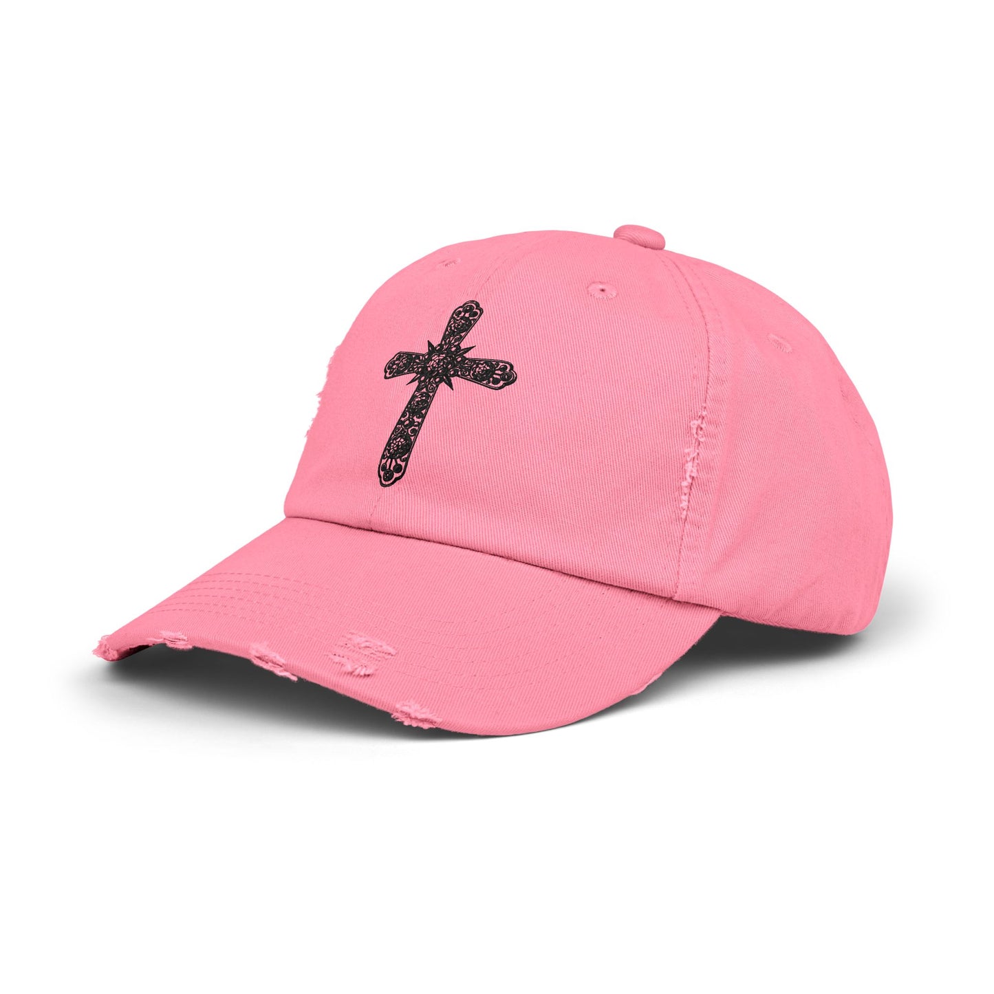 Unisex Distressed Cross Cap - Faith-Inspired Fashion Accessory