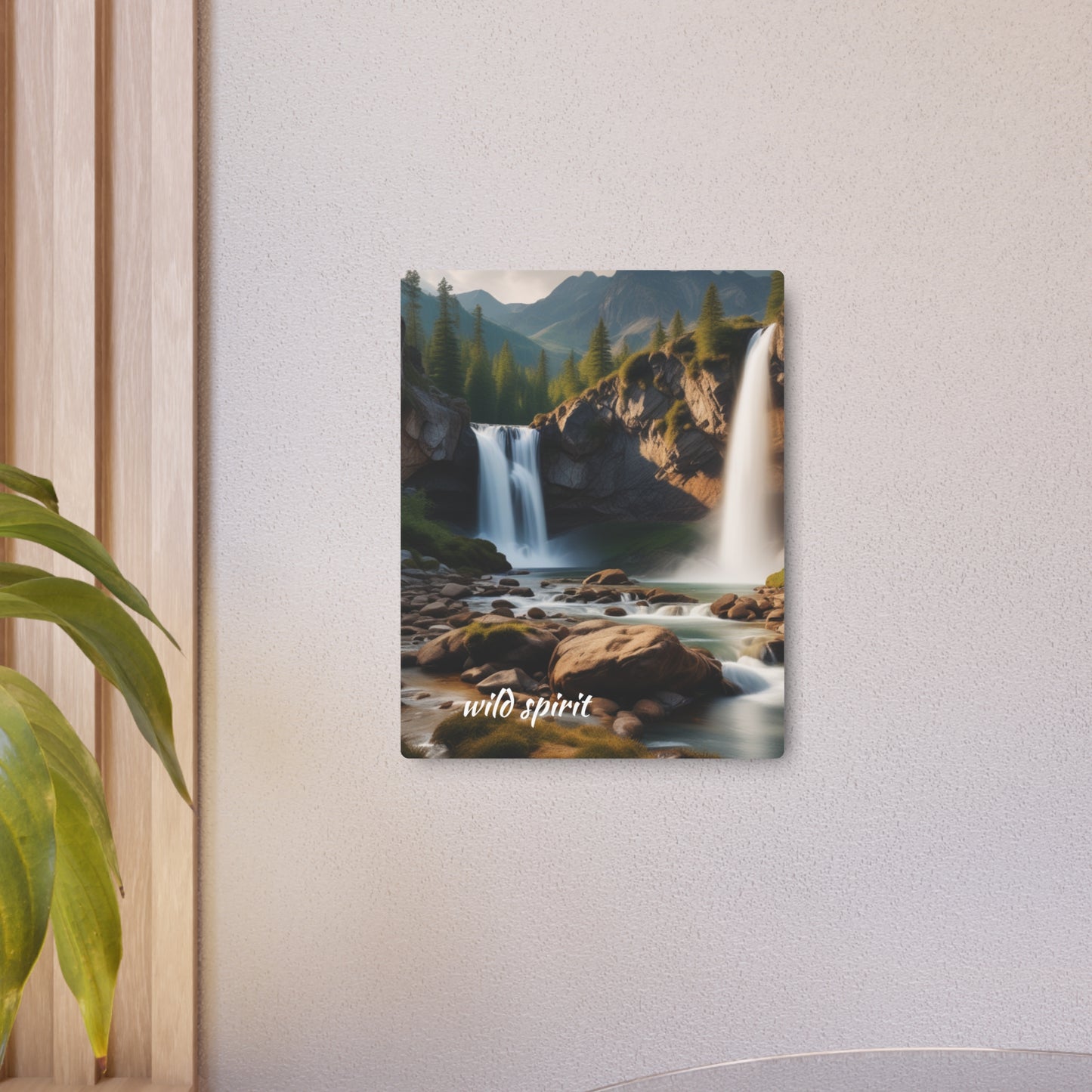 Metal Art Sign - Mountain Forest Waterfall Creek Design