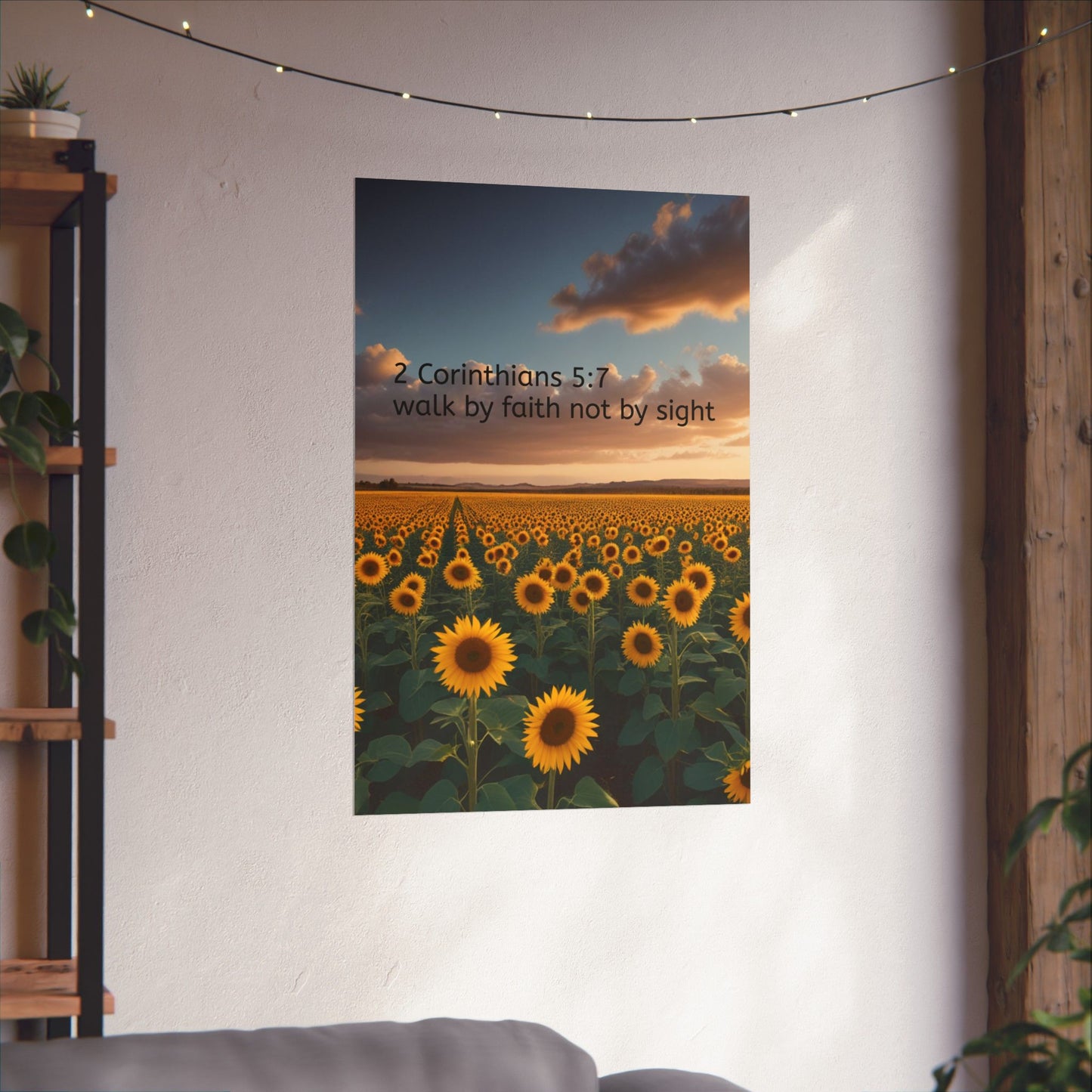 Inspiring Faith Wall Art, Sunflower Poster, Inspirational Home Decor, Christian Gift, Motivational Print