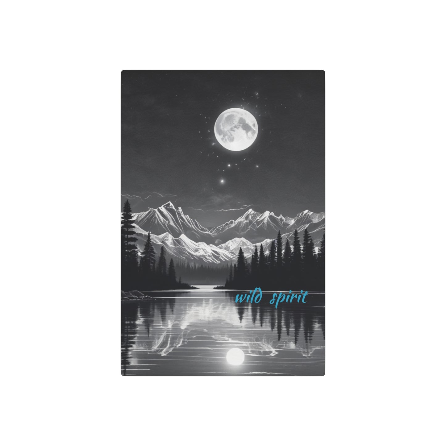 Metal Art Sign Moon and Stars Reflection Design