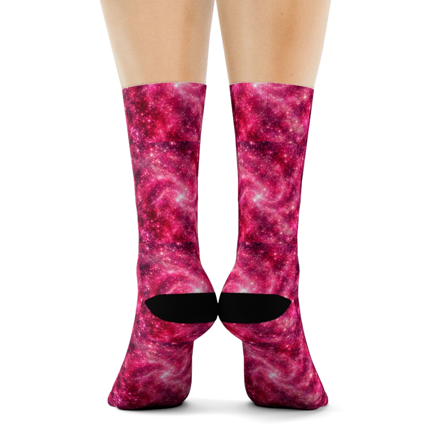 Cosmic Swirl Crew Socks - Vibrant Galaxy Design for Space Lovers