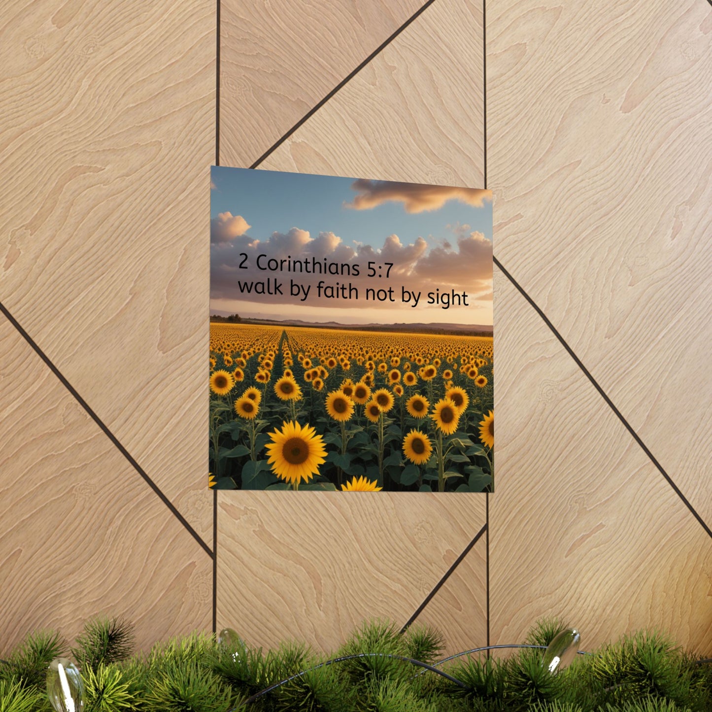 Inspiring Faith Wall Art, Sunflower Poster, Inspirational Home Decor, Christian Gift, Motivational Print