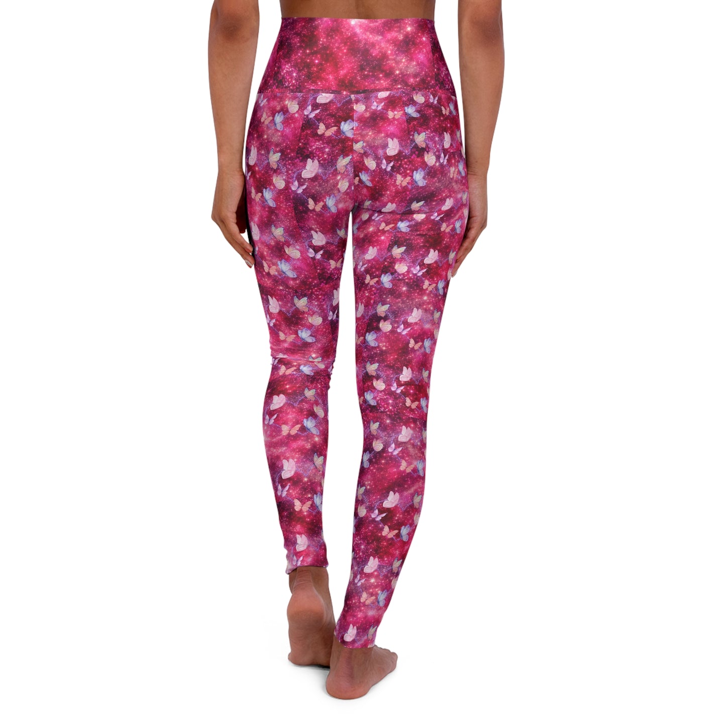 Yoga Leggings Butterfly Glitter Heart Valentine's Day
