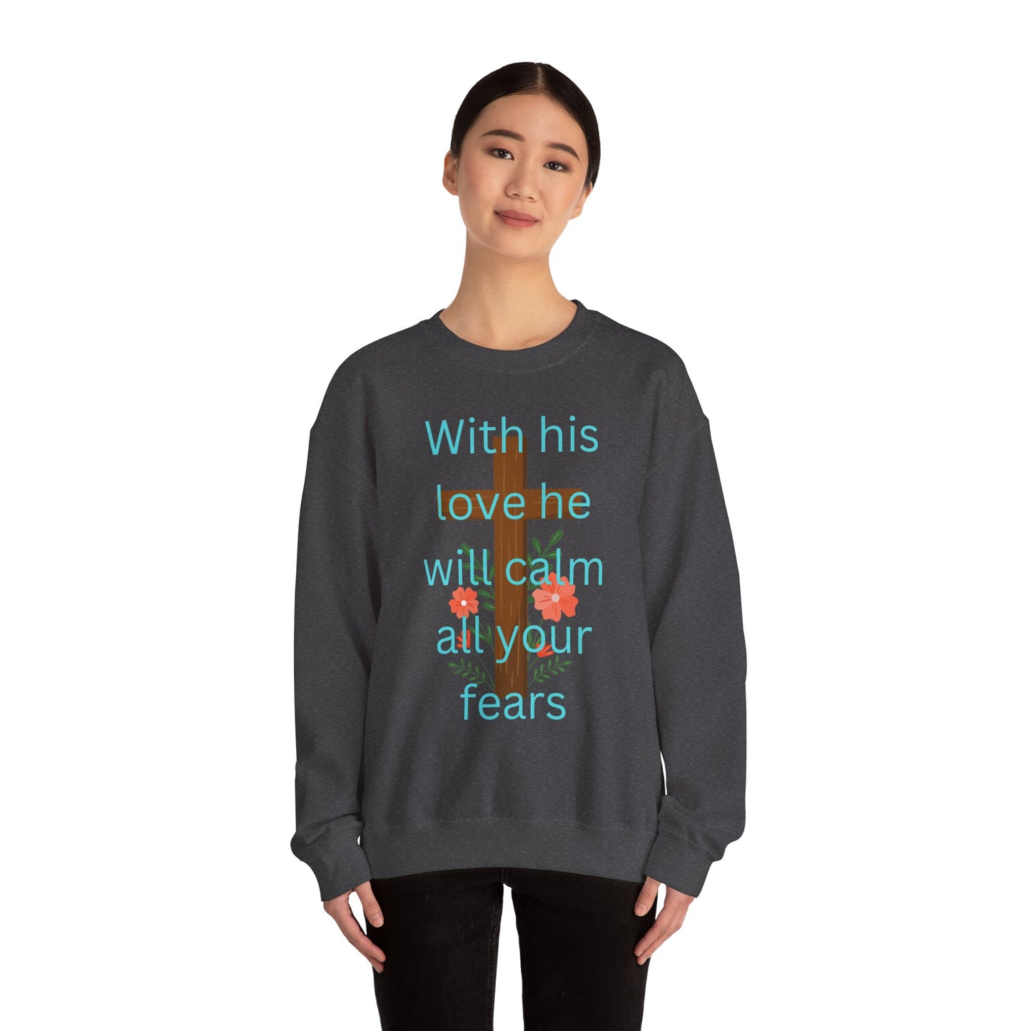 Christian Cross Floral Unisex Sweatshirt