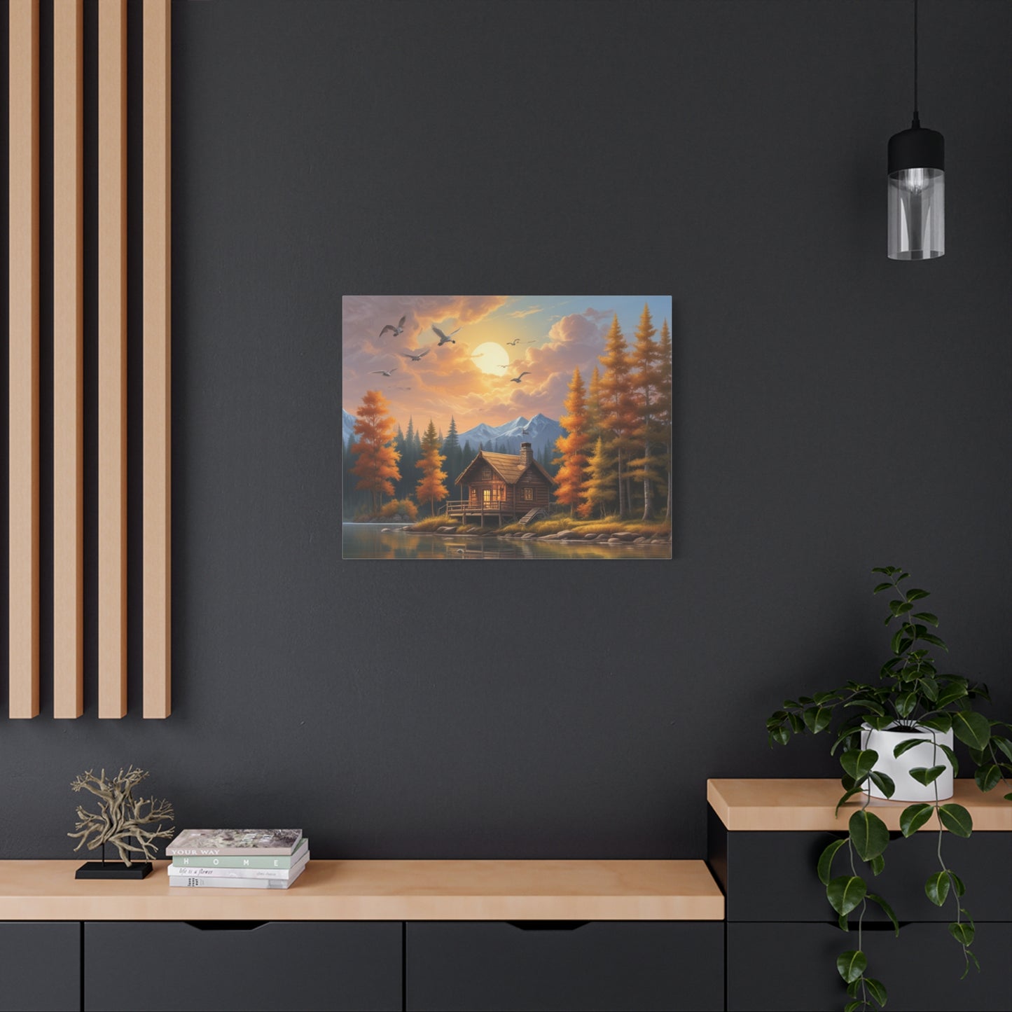 Canvas Wall Art Cabin by the Lake