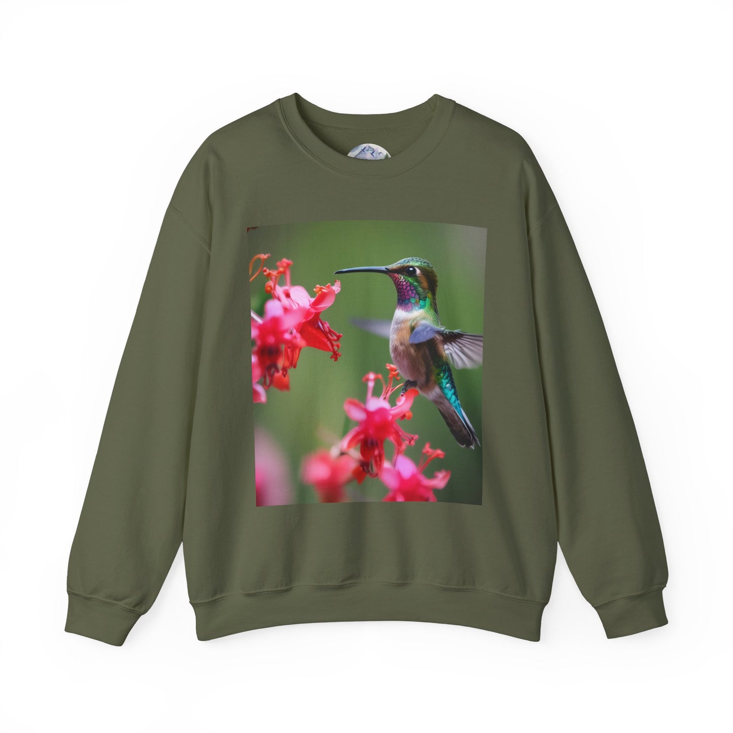 Fly free hummingbird & floral crewneck sweatshirt