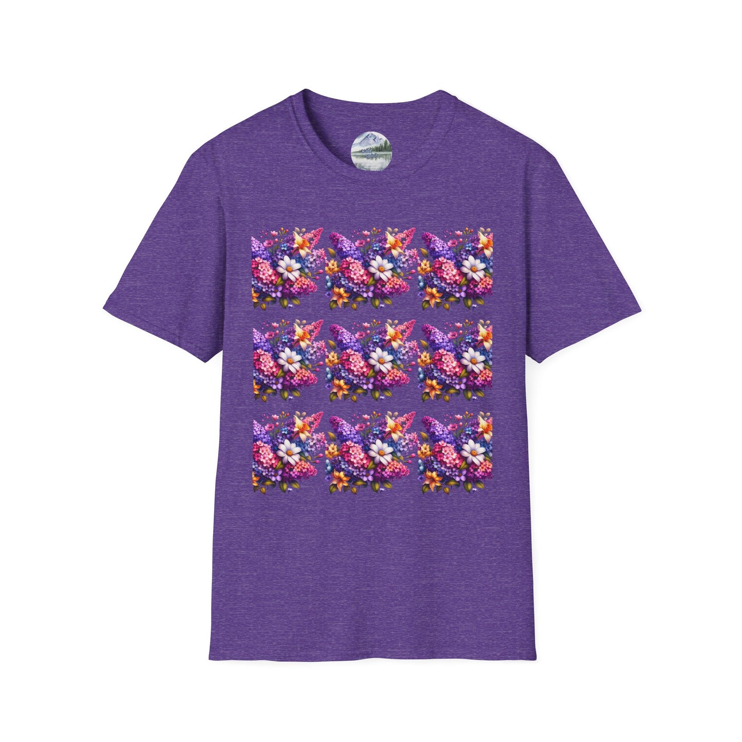Floral Pattern Unisex Softstyle T-Shirt - Vibrant Spring Design