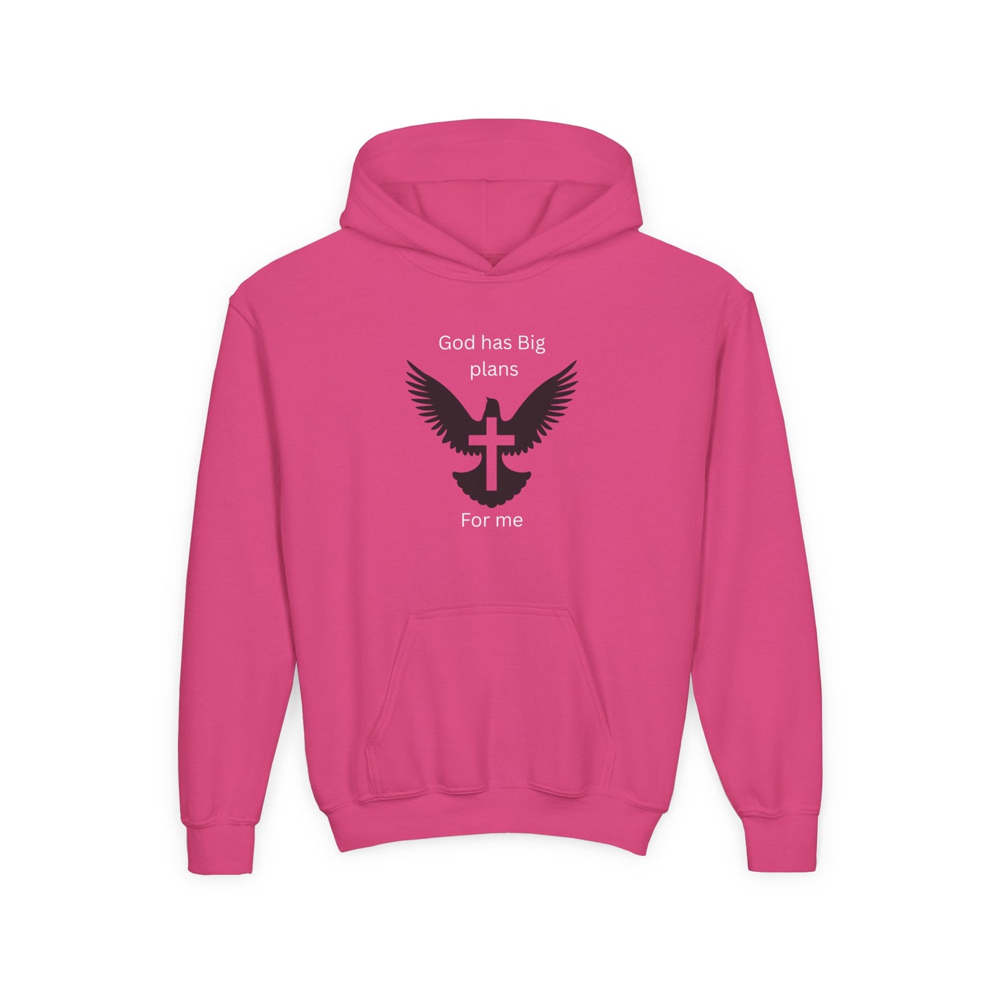 Inspirational Youth Hoodie - God Has Big Plans Design with Wings