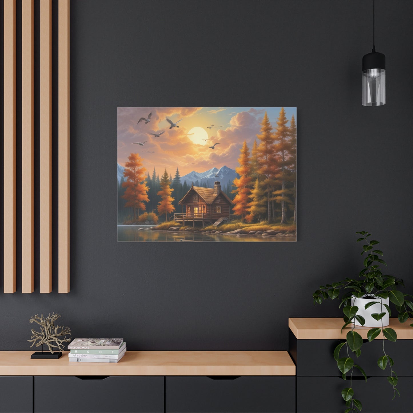 Canvas Wall Art Cabin by the Lake