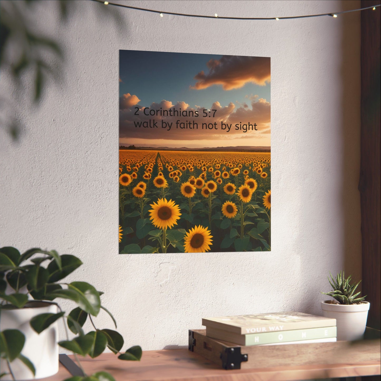 Inspiring Faith Wall Art, Sunflower Poster, Inspirational Home Decor, Christian Gift, Motivational Print