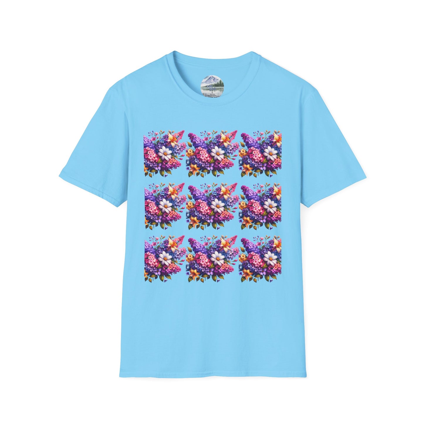 Floral Pattern Unisex Softstyle T-Shirt - Vibrant Spring Design