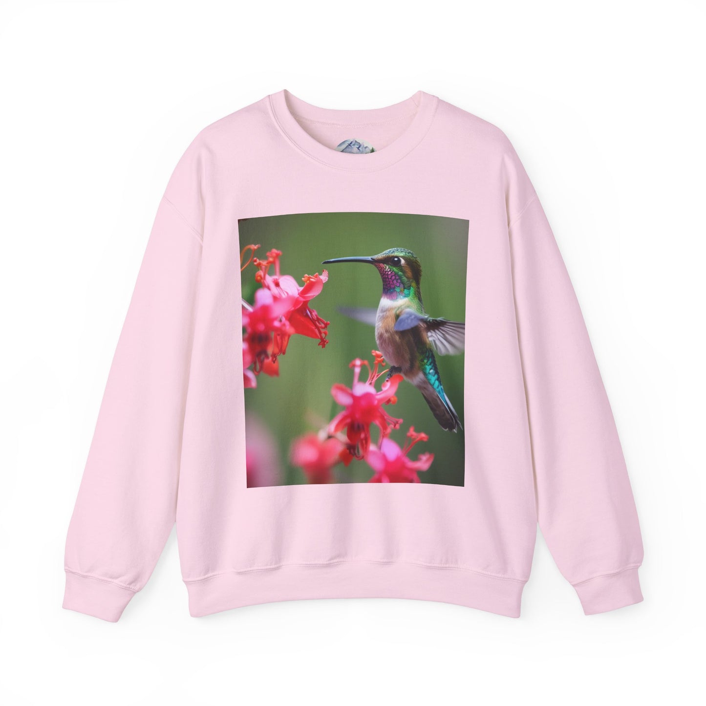 Fly free hummingbird & floral crewneck sweatshirt